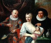 Mother and child with Harlequin unknow artist